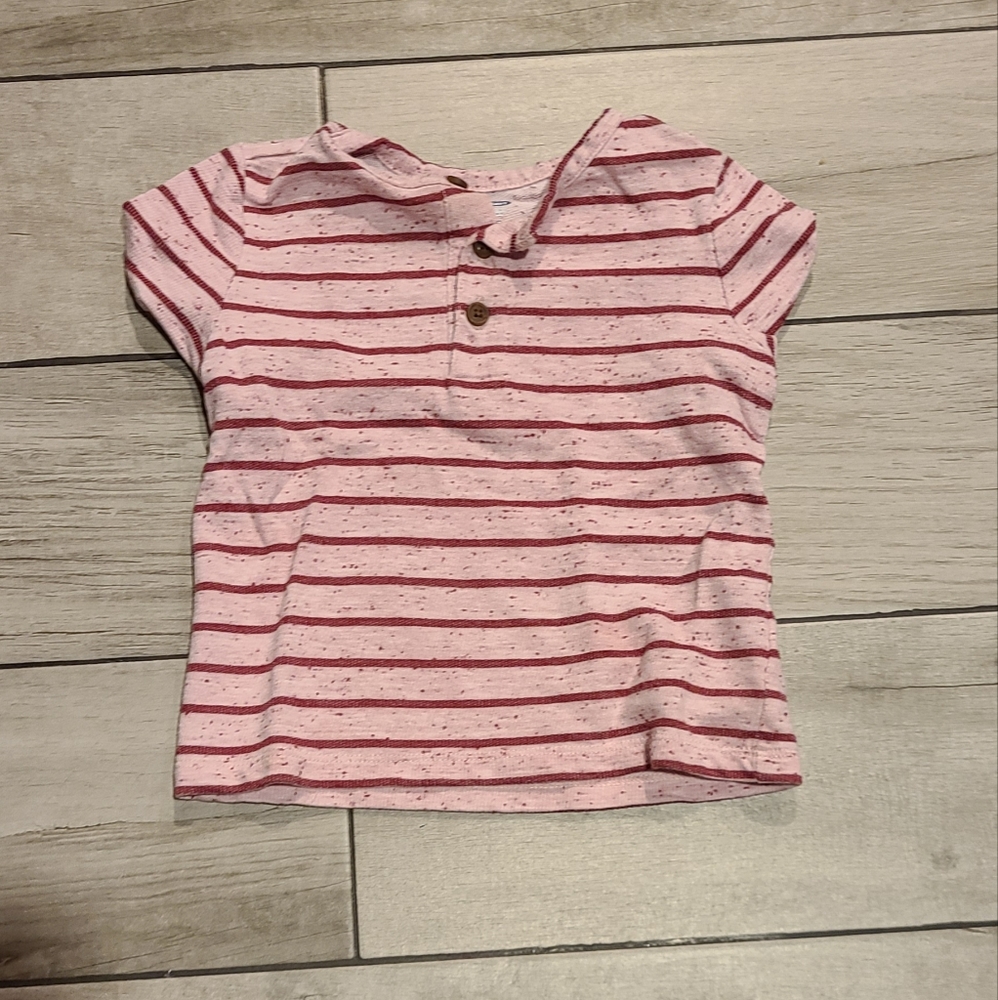 🍁Old Navy boys pink striped henley💫